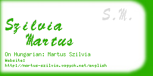 szilvia martus business card